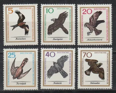 Germany East (DDR) 1965 Birds of Prey Birds. MNH