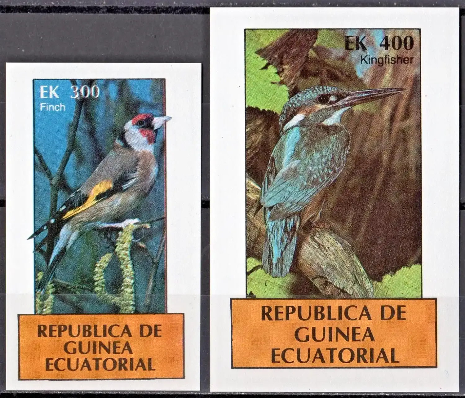 Equatorial Guinea 1977 Birds - Finch - Kingfisher. Imperforated. MNH