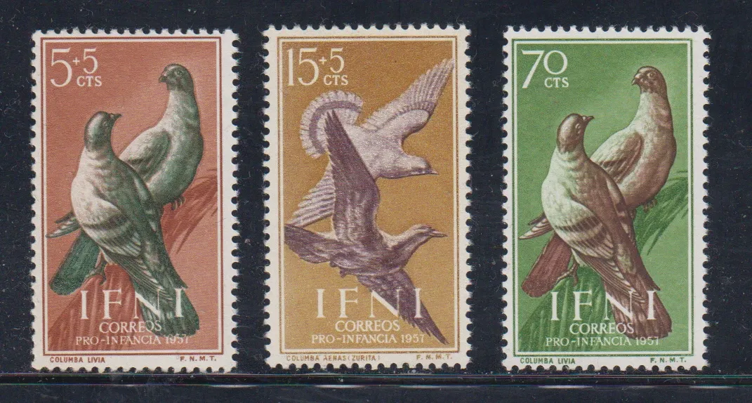 Spain IFNI 1957 Child Welfare. Birds. MNH