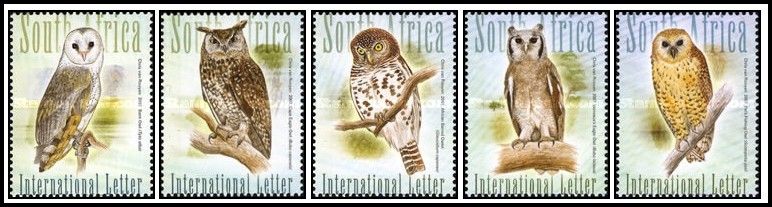 South Africa 2007 South African Birds - Owls. Strop of 5. MNH