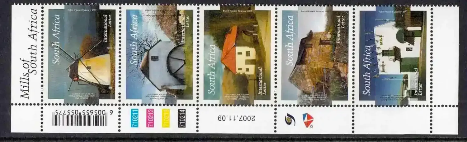 South Africa 2007 Mills of South Africa. Strip of 5. MNH