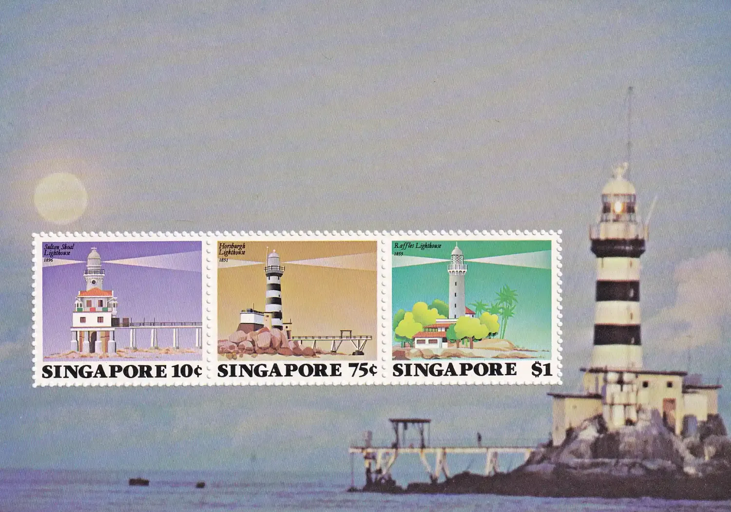 Singapore 1982 lighthouse stamps sheet. MNH