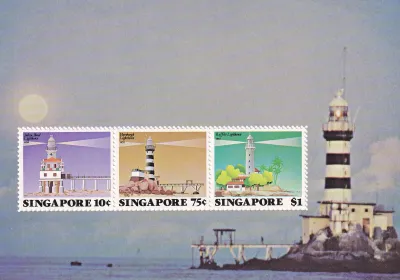 Singapore 1982 lighthouse stamps sheet. MNH