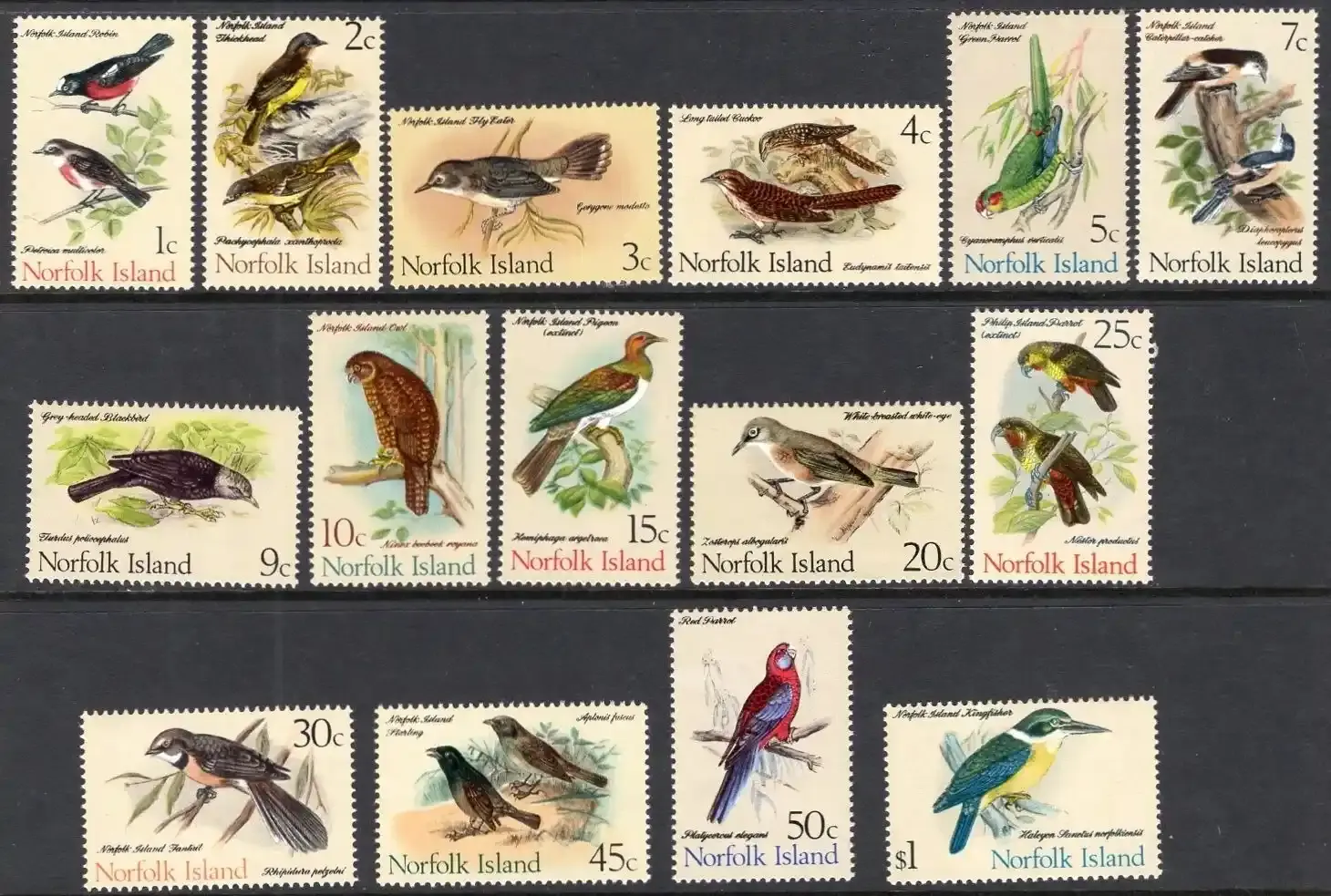 Norfolk Island 1970 QEII 'Birds' set complete. MNH