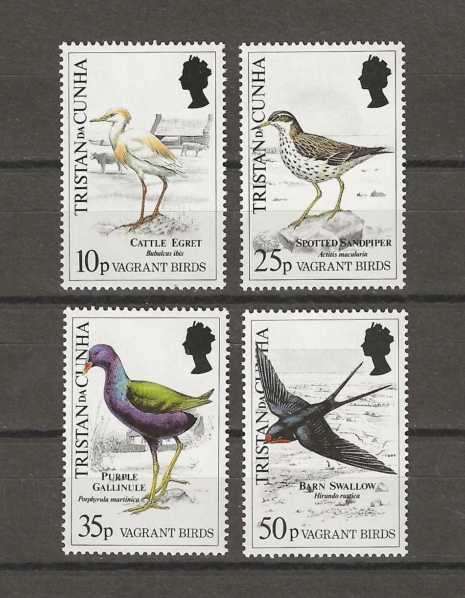 Tristan da Cunha 1989 Vagrant Birds. MNH