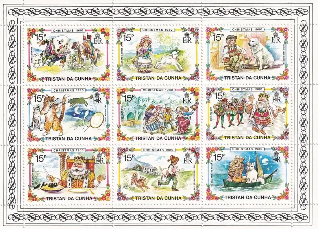 Tristan da Cunha 1980 Christmas - Children's Nursery Rhymes. MNH