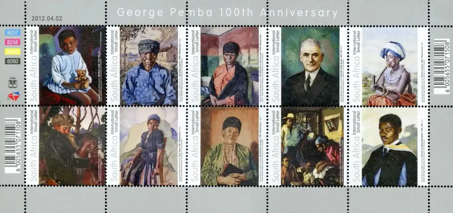 South Africa 2012 Paintings - The 100th Anniversary of the Birth of George Pemba, 1912-2001 Sheet. MNH