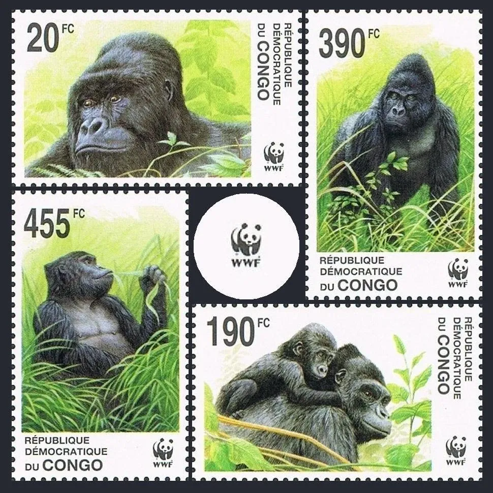 Congo DR 2002, WWF Gorilla. MNH