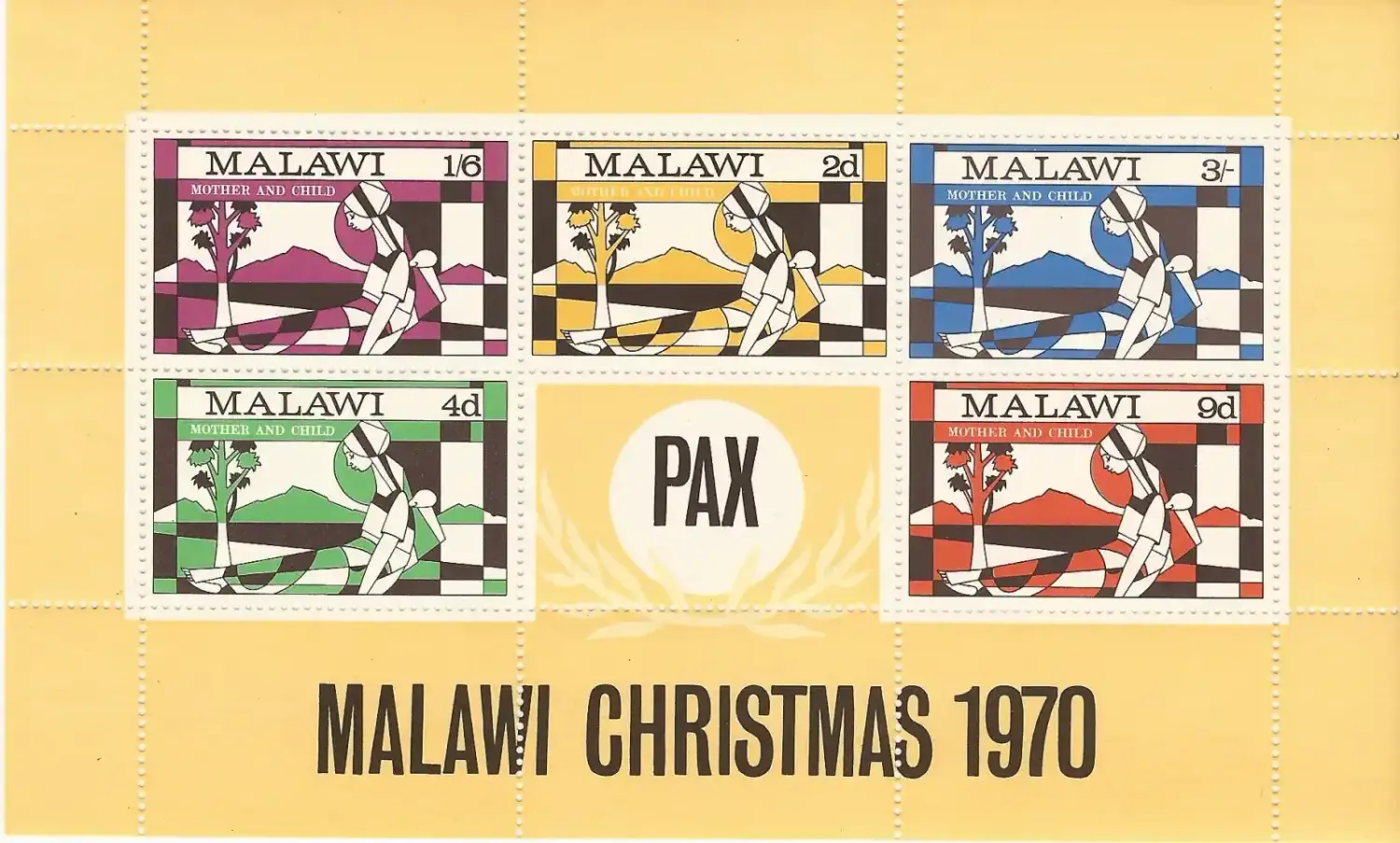 Malawi 1970 Christmas Sheet. MNH