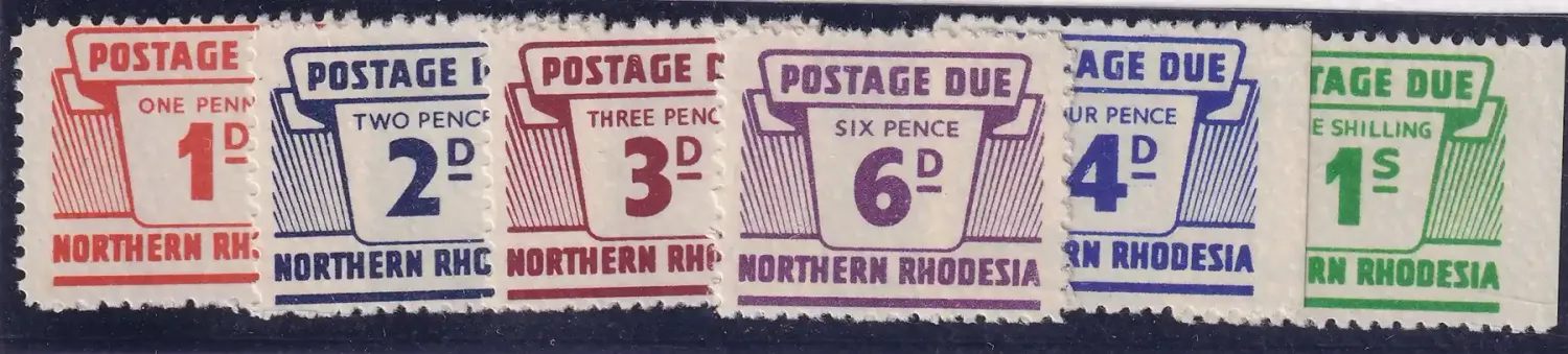 Northern Rhodesia 1963 Numeral Stamps. Postage Due