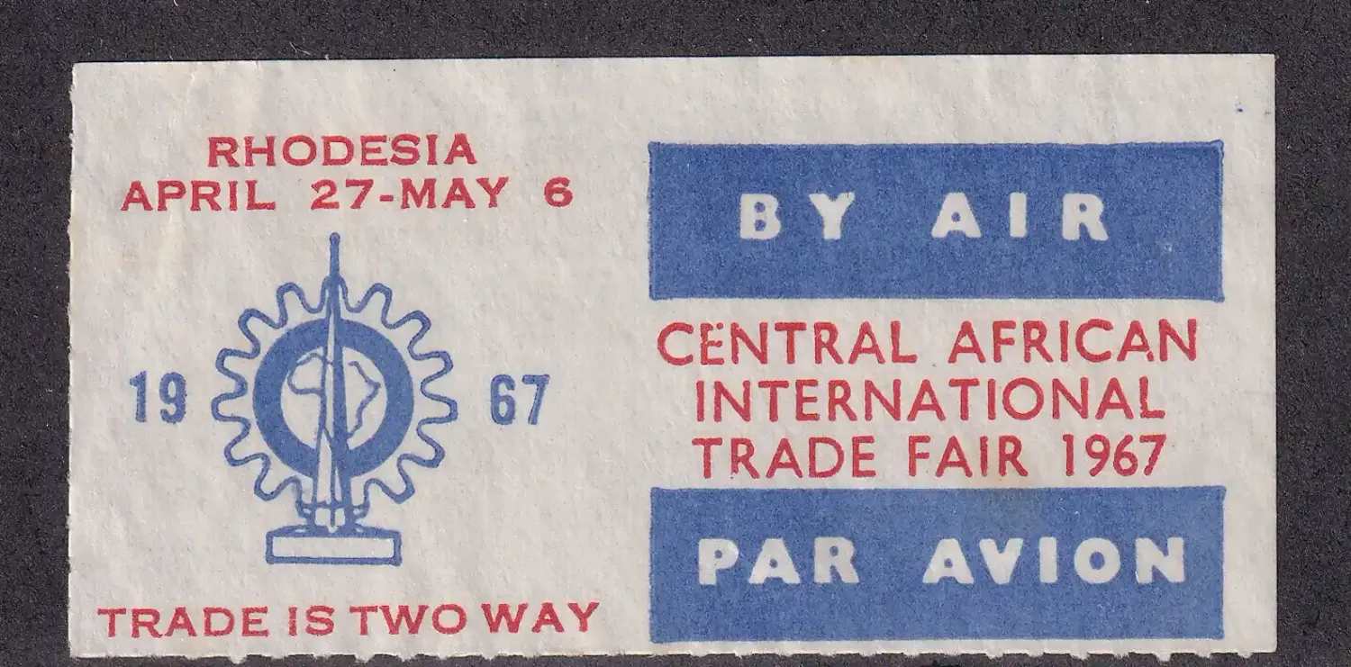 Rhodesia 1965 Central African Trade Fair airmail label. MNH