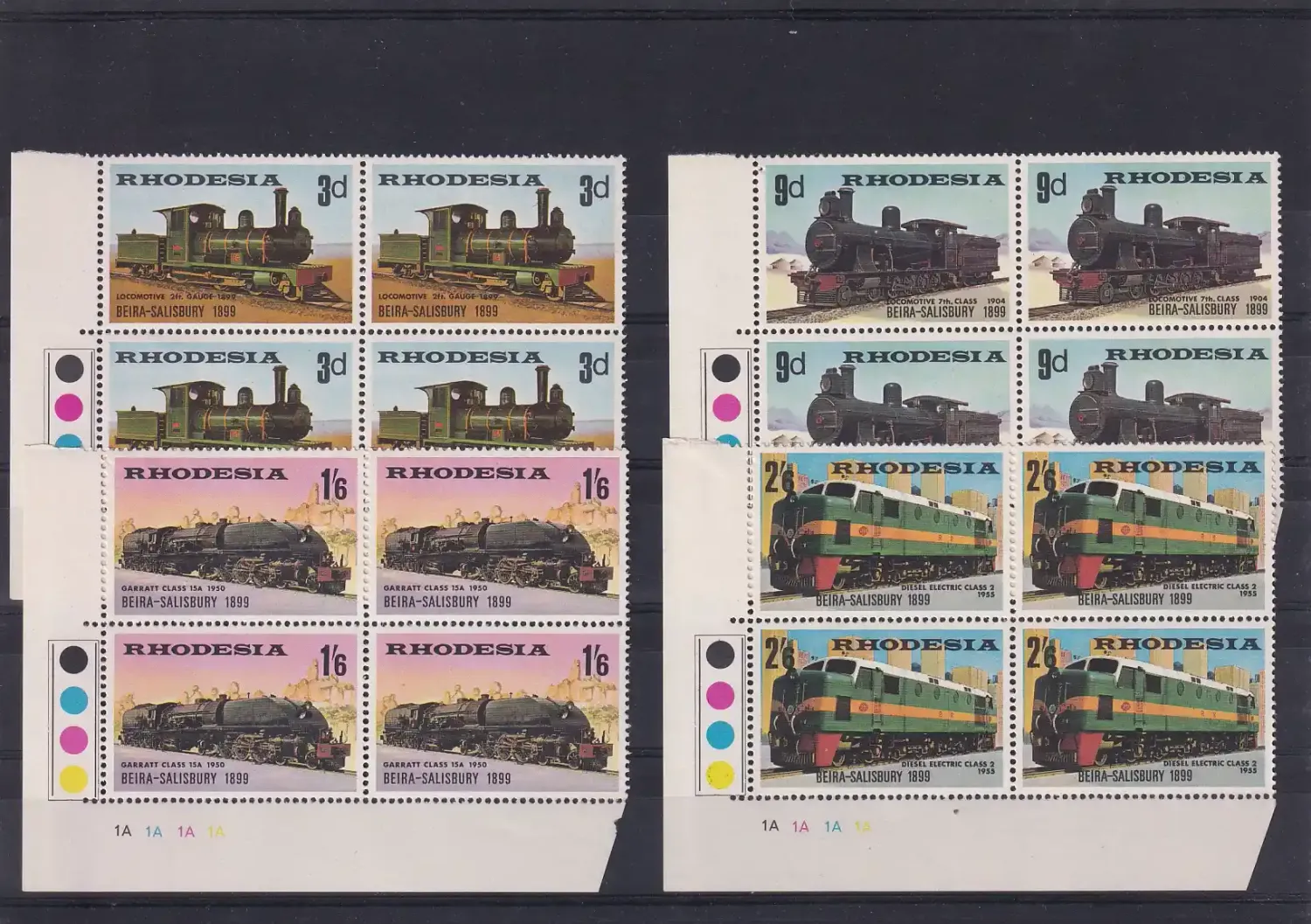 Rhodesia 1969 The 70th Anniversary of Opening of the Beira-Salisbury Railway. C/Blocks. MNH