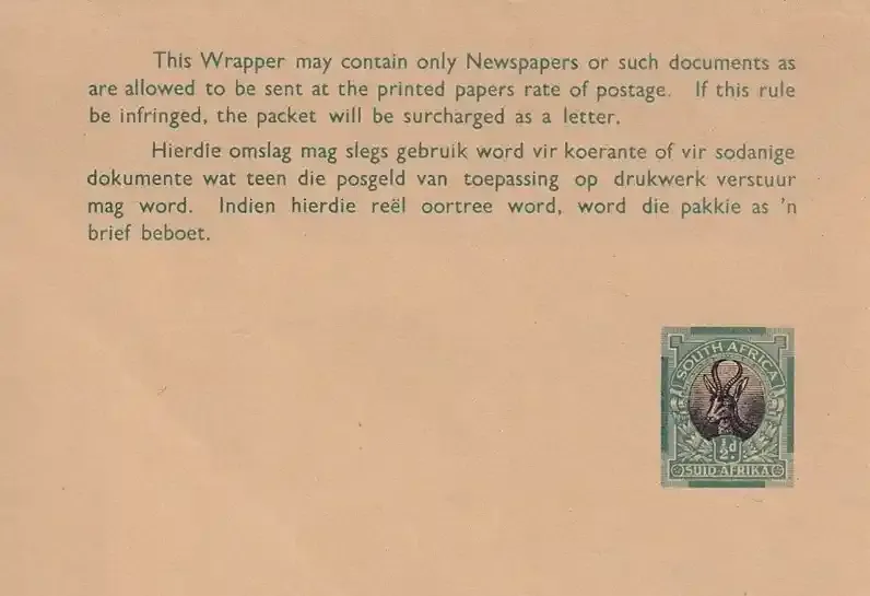 Union of South Africa 1903 Newspaper Wrapper. Very fine, not used.