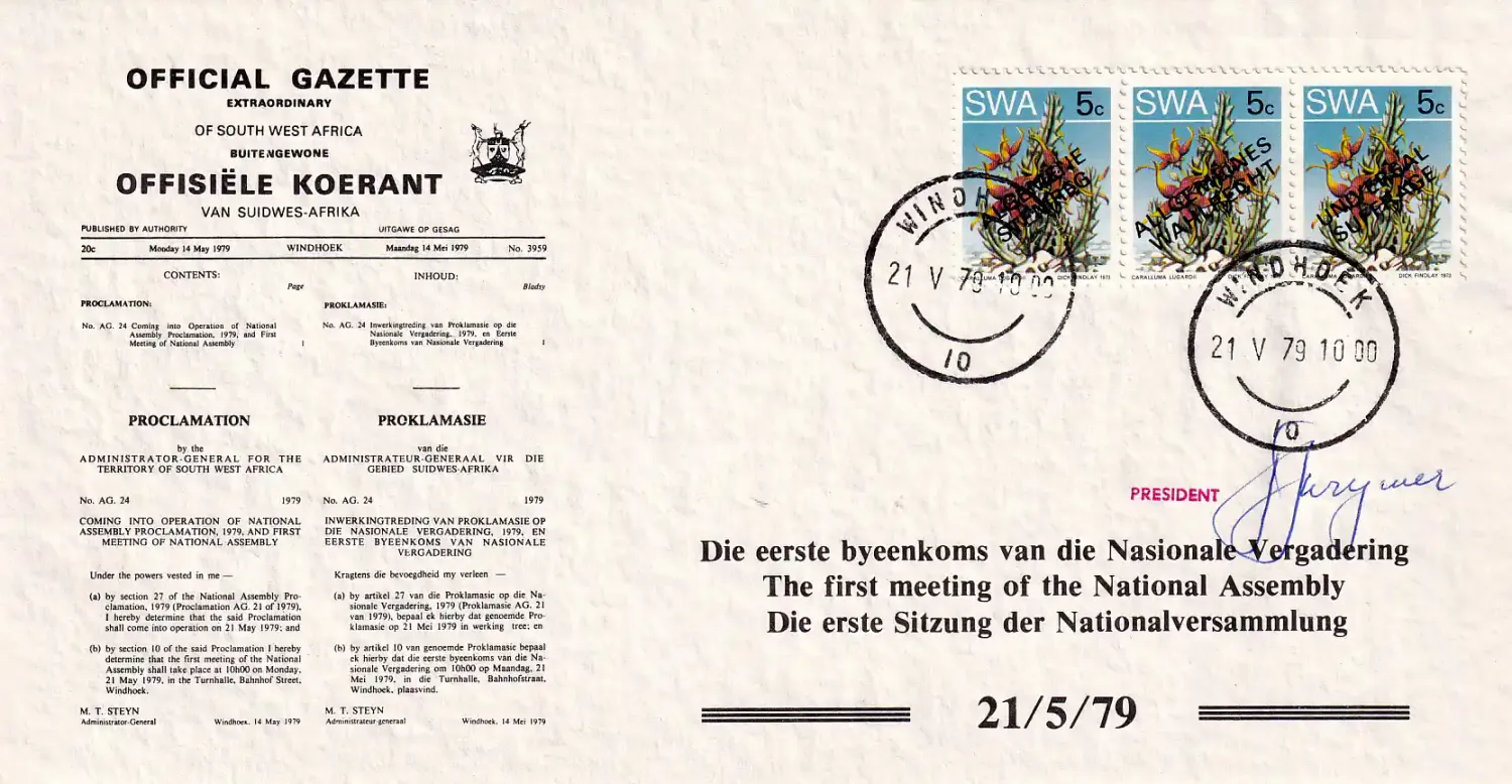 South West Africa FDC. Signed