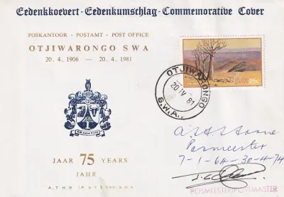 South West Africa FDC. Signed