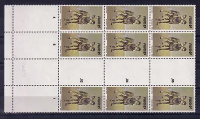 South West Africa 1980 Wild Mammals Definitives. 2c Wild dog. Proofs. Cutter blocks. Ex SWA archives. Very fine mint, not hinged. South West Africa 1980 Wild Mammals Definitives. 2c Wild dog. Proofs. Cutter blocks. Ex SWA archives. Very fine mint, not hinged.