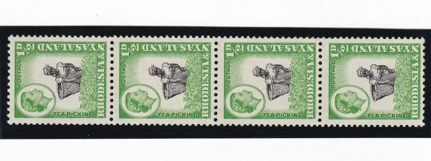 Rhodesia and Nyasaland 1959 Queen Elizabeth II, Local Motives. 1/2p Coil stamps (Perf: 12½ x 14). MNH