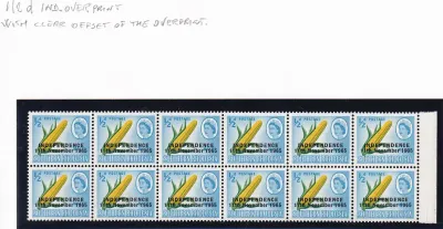 Rhodesia 1966 Issues of South Rhodesia Overprinted "INDEPENDENCE" 1/2d with clear offset of the overprint. MNH