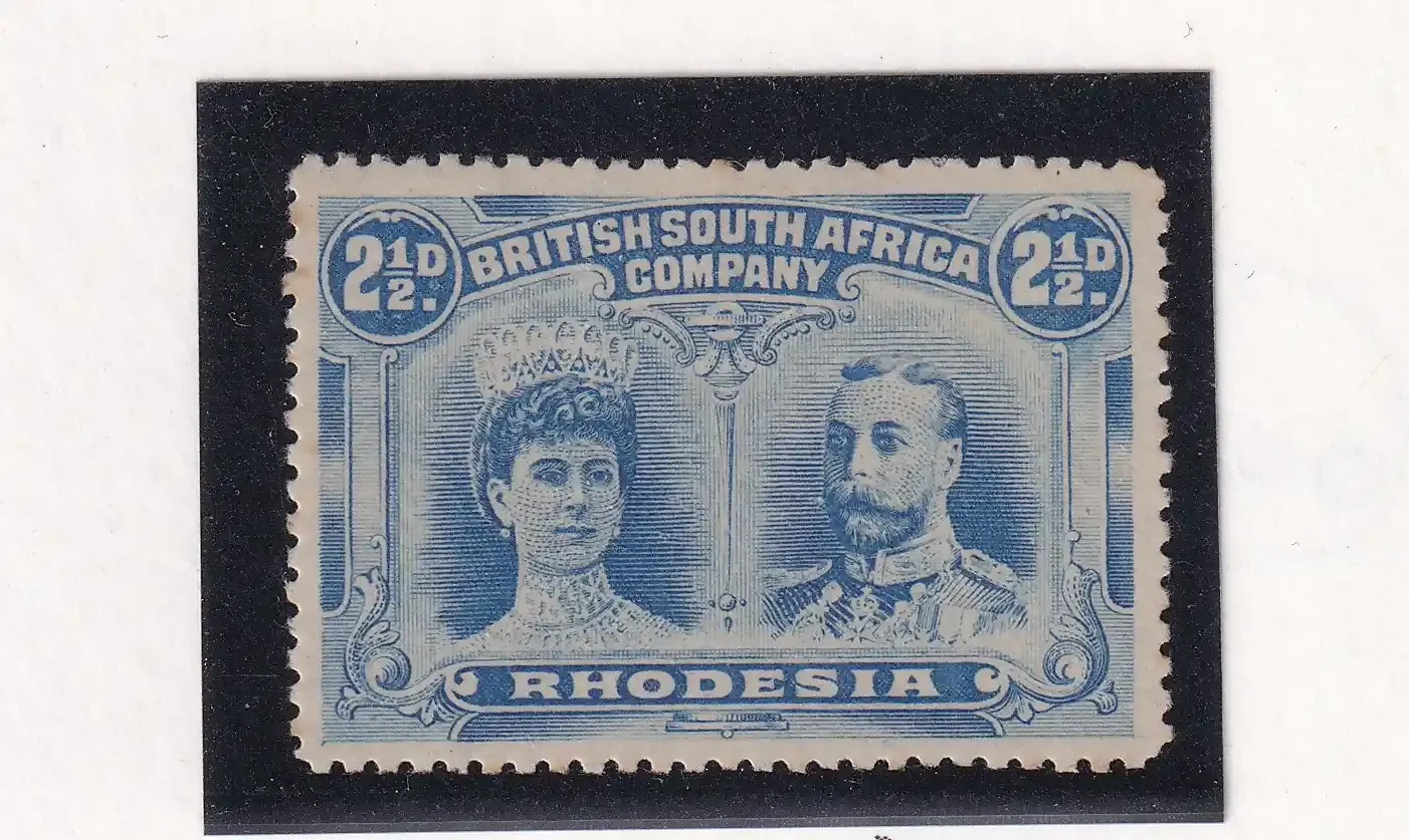 Rhodesia 1910 King George V, Double Heads. 2 &amp; 1/2d. SG 131a.