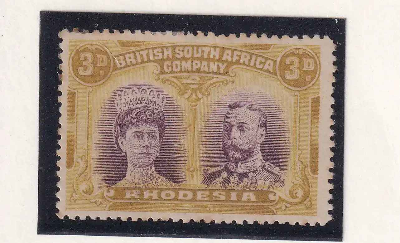 Rhodesia 1910 King George V, Double Heads. 3d. SG 134.