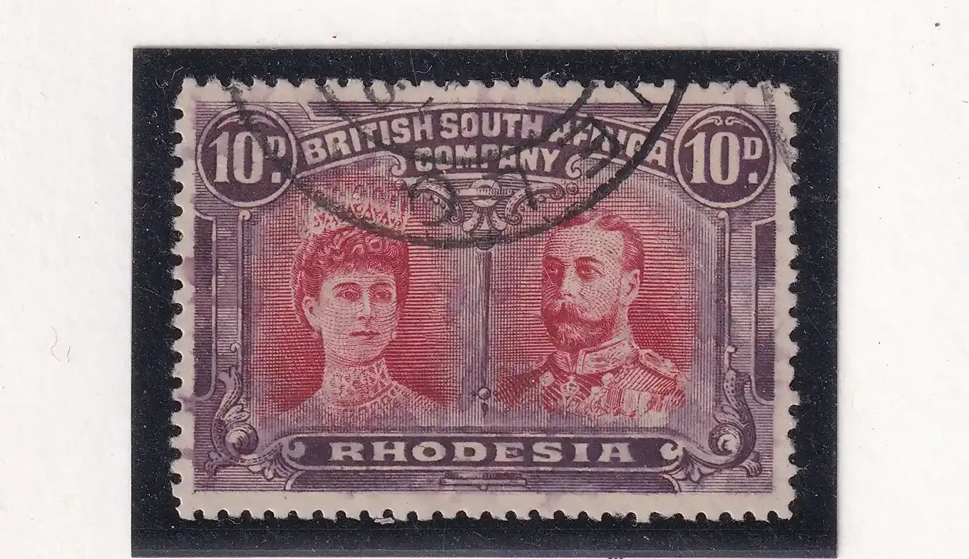 Rhodesia 1910 King George V, Double Heads. 10d used. SG 150. VFU