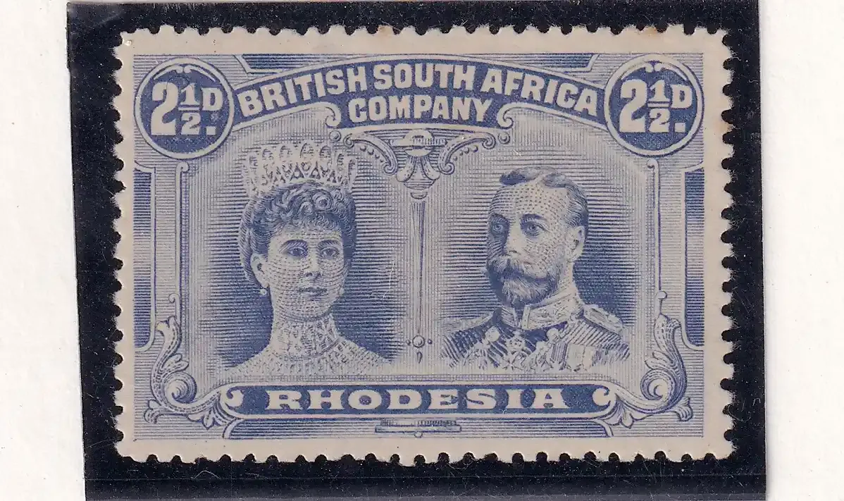 Rhodesia 1910 King George V, Double Heads. 2 1/2d. SG 133.