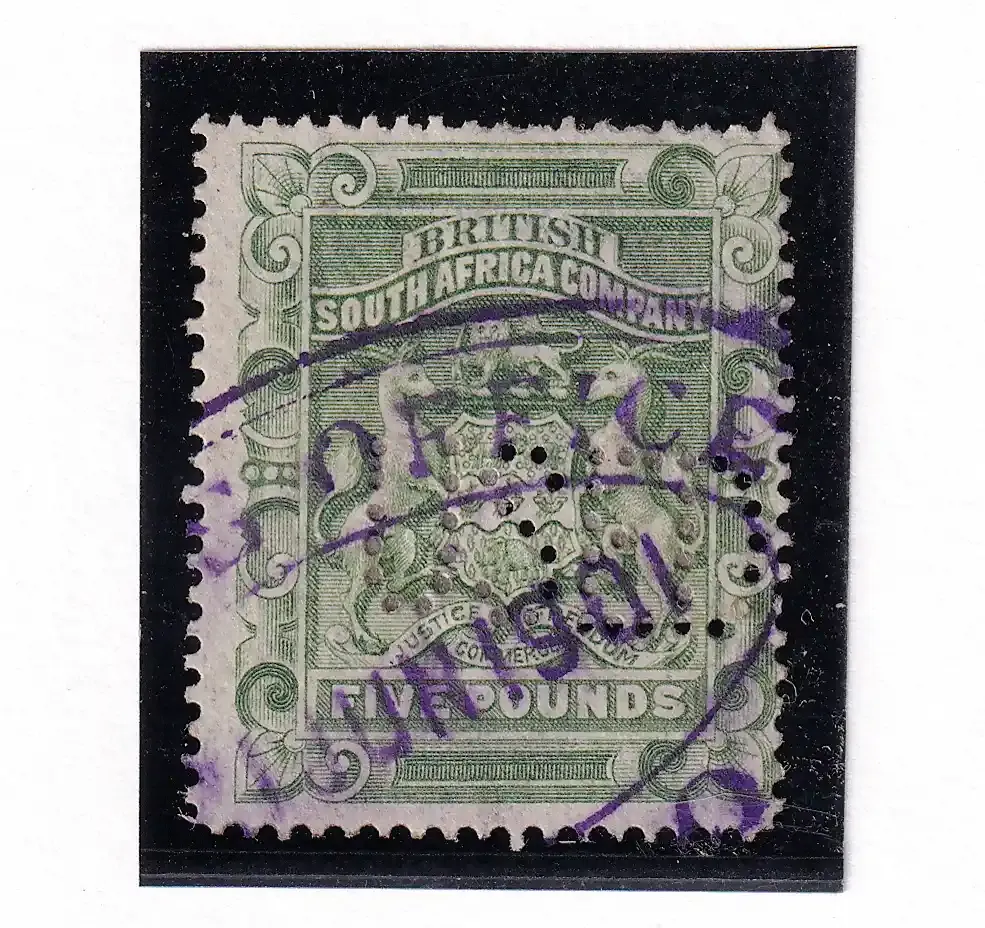 Rhodesia B.S.A 1898, £3 Fiscal. VFU
