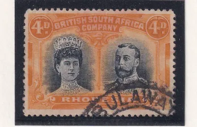 B.S.A 1910 King George V, Double Heads. 4d used. SG 140 VFU