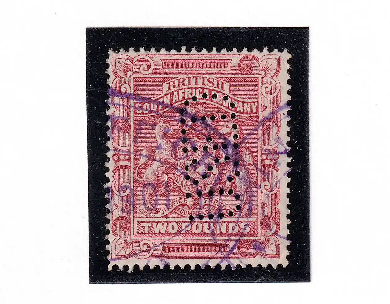 Rhodesia B.S.A 1898, £2 Fiscal. VFU