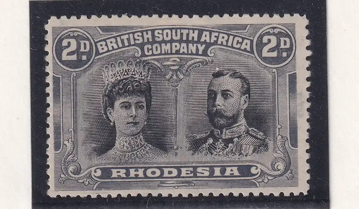 Rhodesia 1910 King George V, Double Heads. 2d. SG 129.