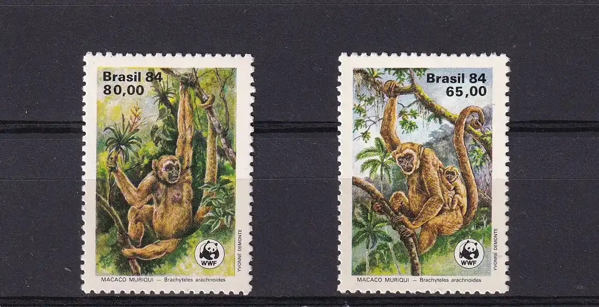Brazil 1984 Monkeys. Mammals, WWF. MNH