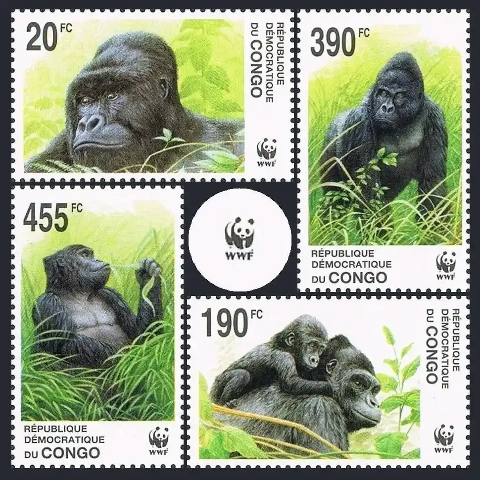 Congo 2002 Global Nature Protection WWF - Mammals, Eastern Lowland Gorilla, MNH