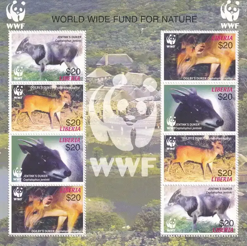 Liberia 2005 Worldwide Nature Conservation - Mammals/WWF Sheet. MNH