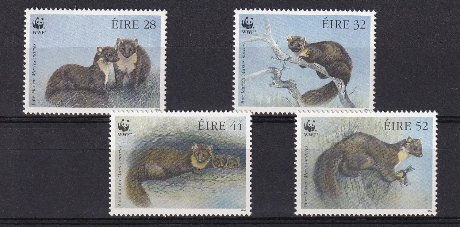 Ireland 1992 Pine Martens. WWF Animals. MNH