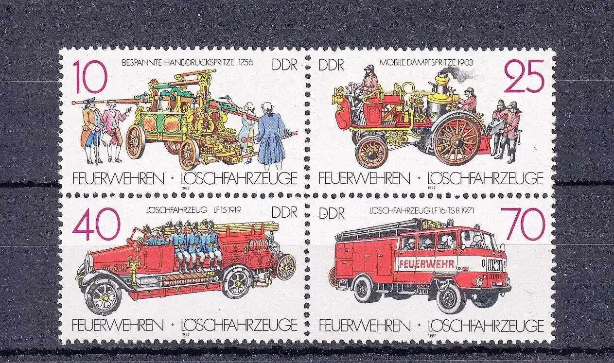 DDR 1987 Cars Automobiles Block. MNH