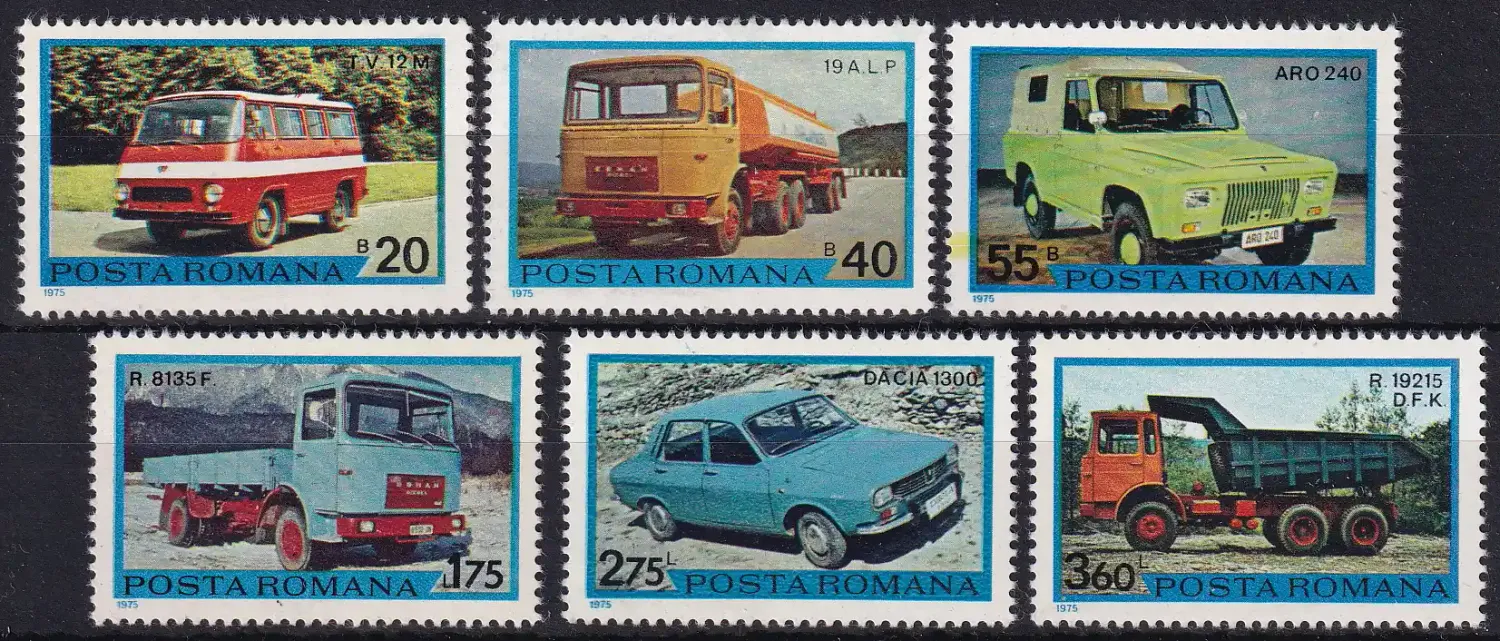 Romanian 1975 Cars Automobiles. MNH