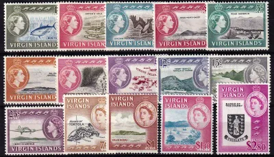 British Virgin Islands 1964 Definitive Issues - Queen Elizabeth II &amp; Local Motifs. MNH (**)