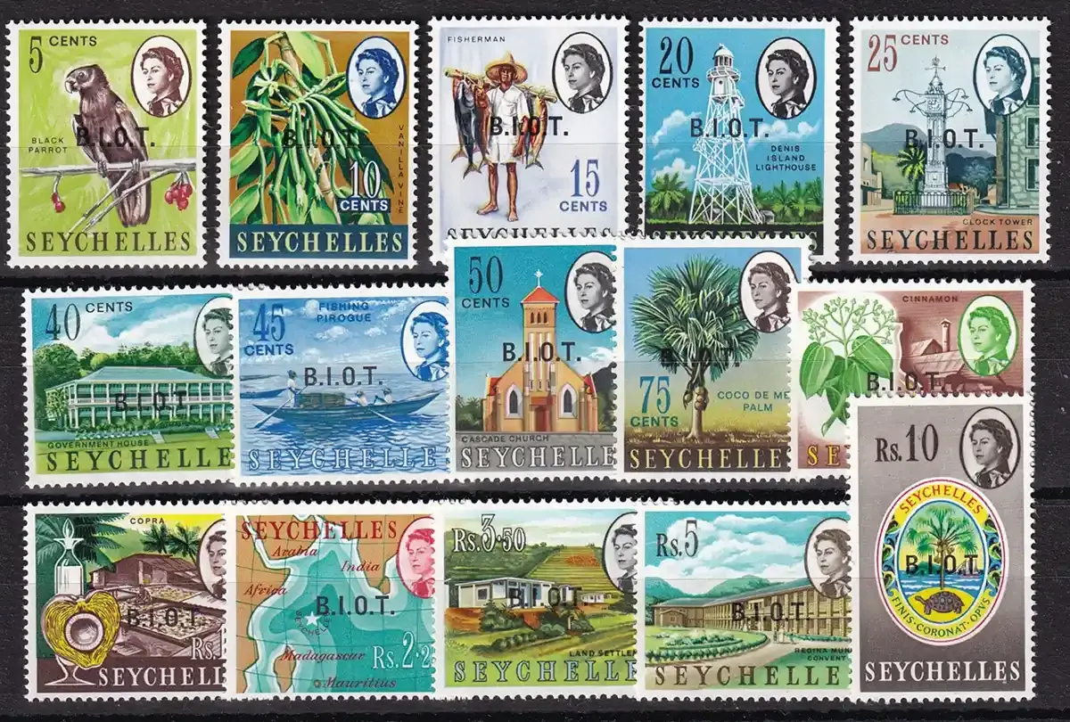 British Indian Ocean 1968. Seychelles Postage Stamps Overprinted B.I.O.T. MNH (**)