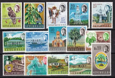 British Indian Ocean 1968. Seychelles Postage Stamps Overprinted B.I.O.T. MNH (**)