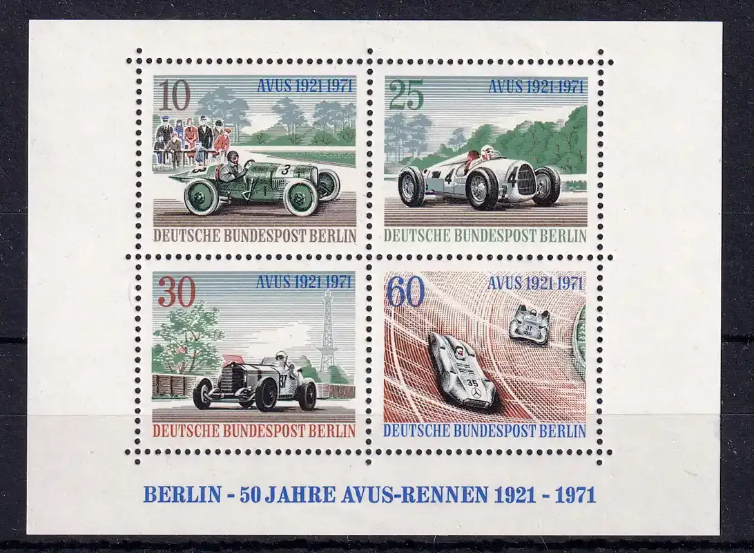 Berlin 1971 Cars Automobiles Mini Sheet. MNH