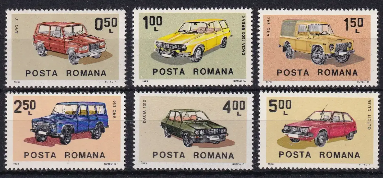 Romanian 1983 Cars Automobiles. MNH