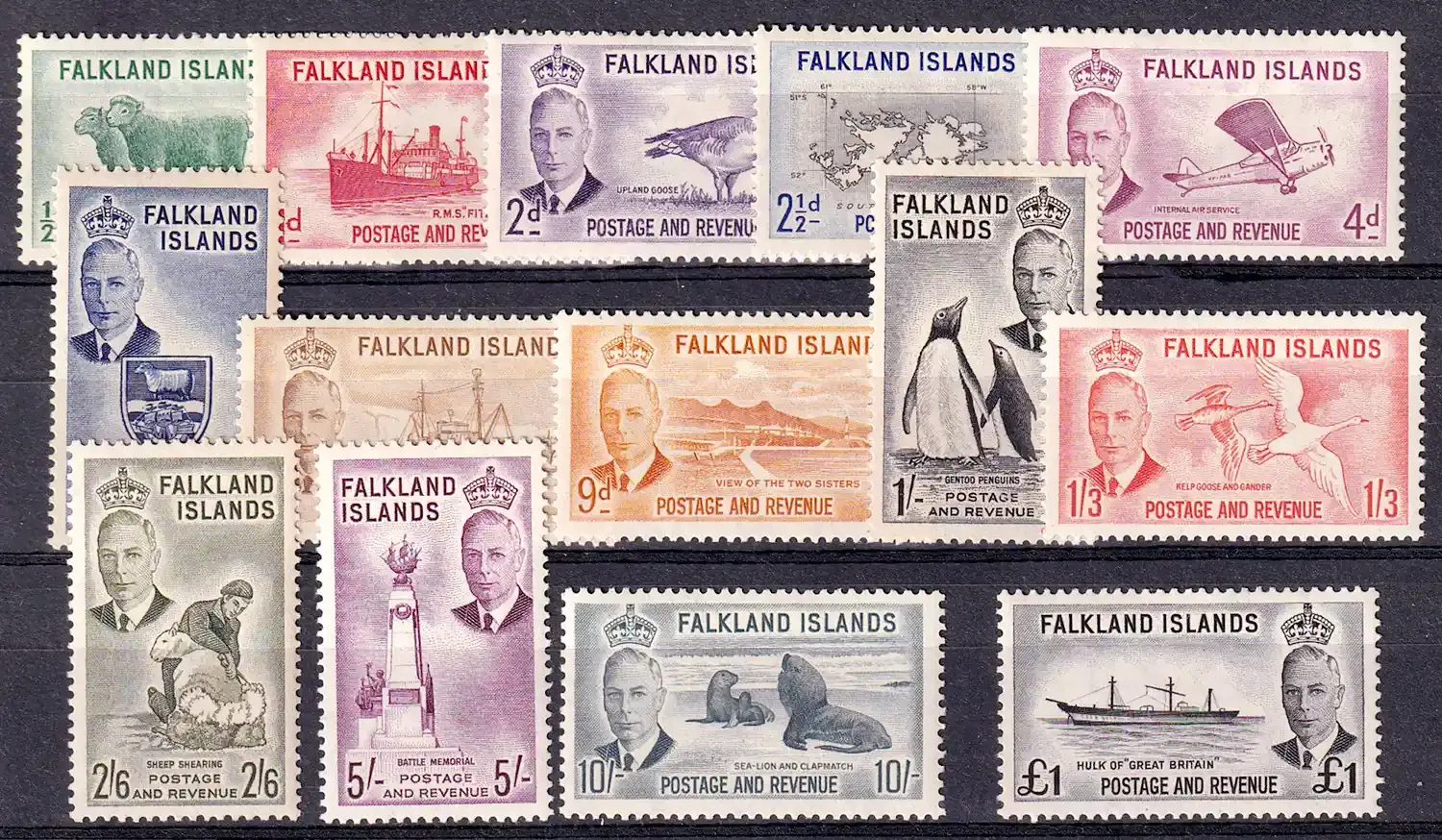 Falkland Islands 1952 King George VI - Local Motives. MNH (**)