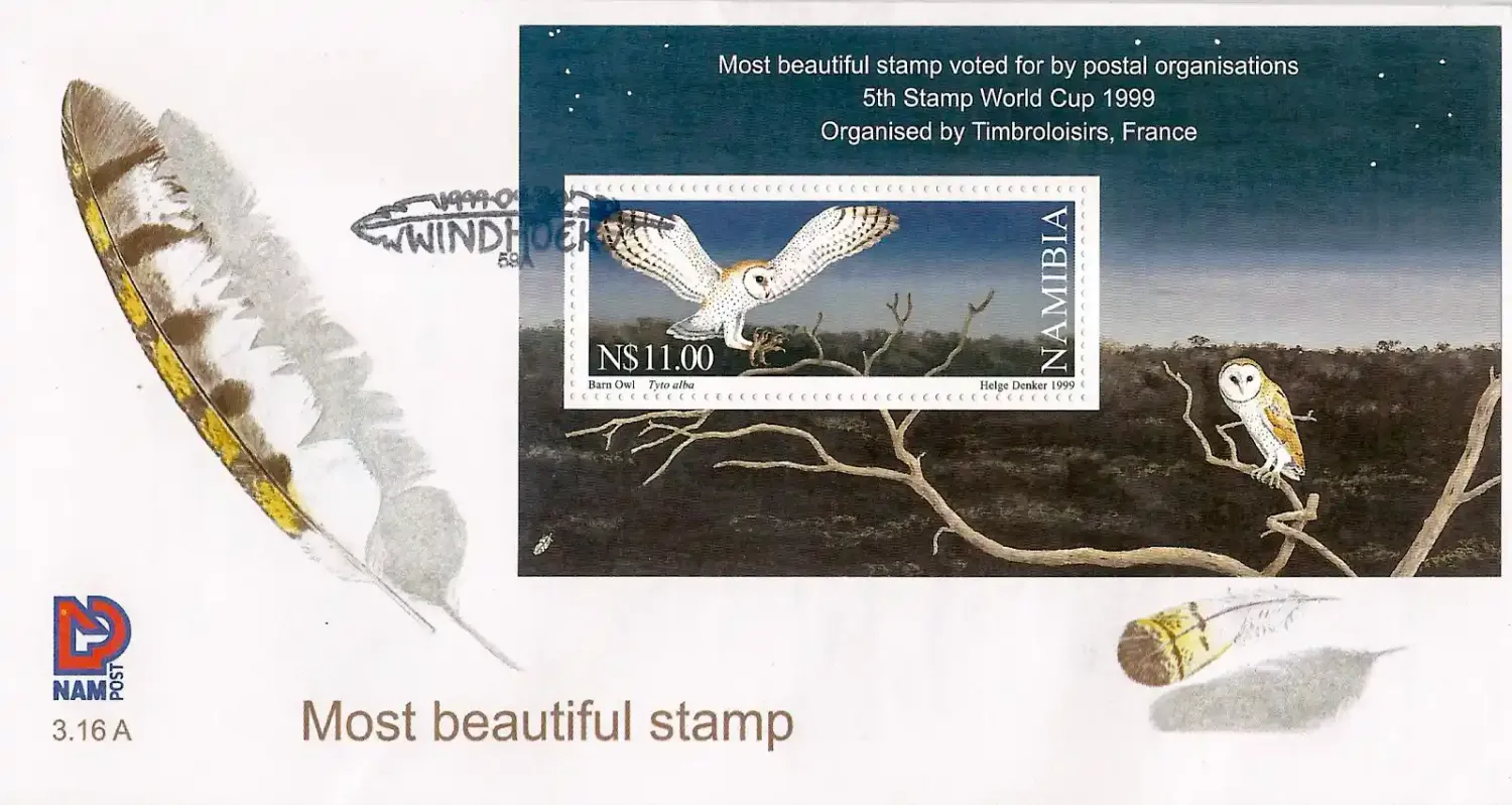 Namibia	1999 Owls Bird Stamp World Cup (ss)