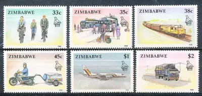 Zimbabwe 1990 - Transport, Train, Airplane. MNH