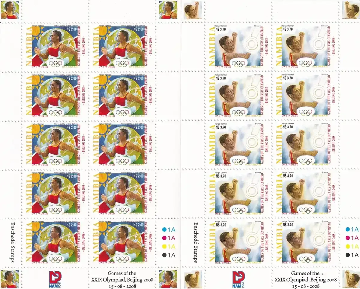 Namibia 2008 Olympic Games - Beijing, China. Set of full sheets. MNH