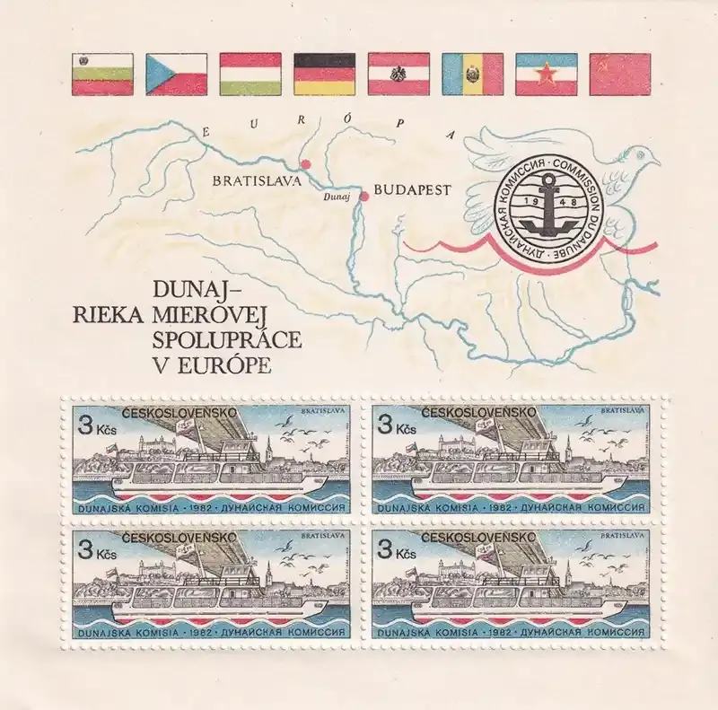 Czechoslovakia 1982 Danube Commission, Ships Sheet. MNH