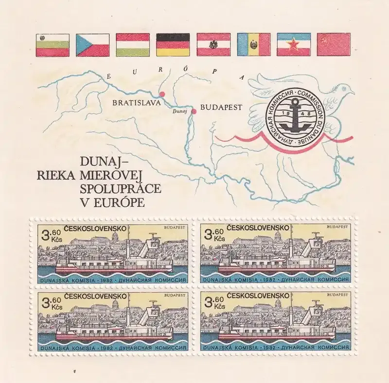 Czechoslovakia 1982 Danube Commission, Ships Sheet. MNH