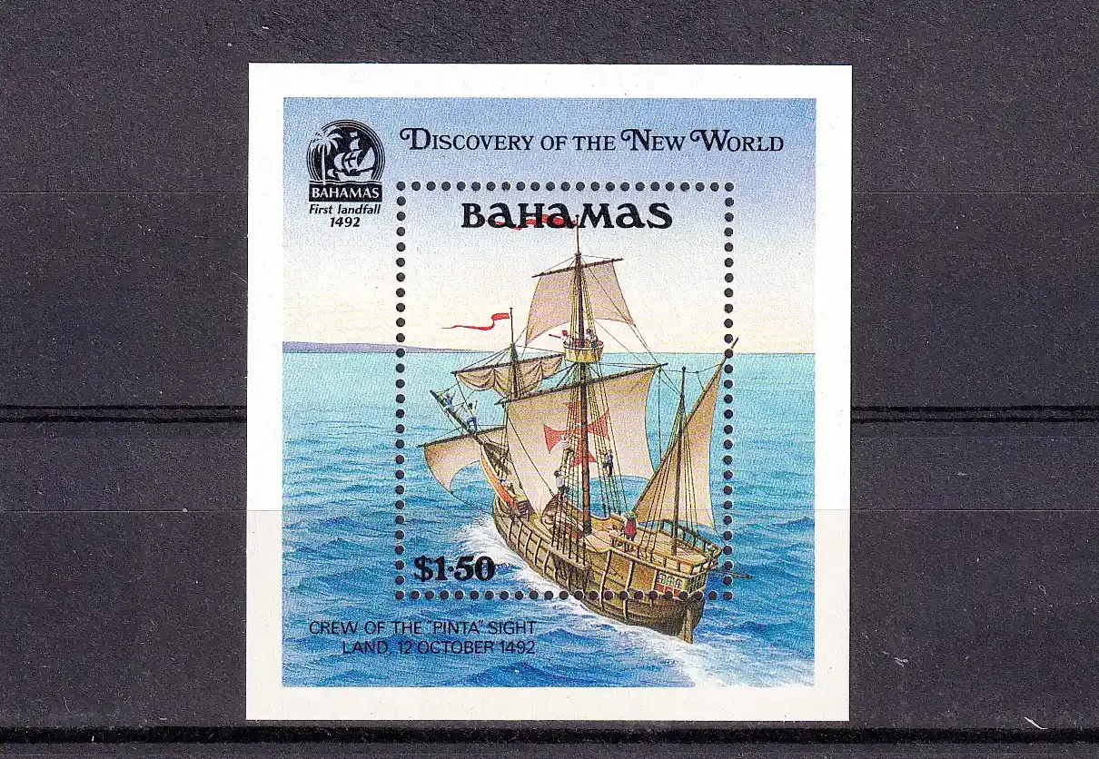 Bahamas 1991 The 500th Anniversary of Discovery of America by Columbus, Ships. MNH