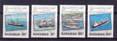 Bahamas 1984 Ships - The 250th Anniversary of "Lloyd's List" (Newspaper). MNH
