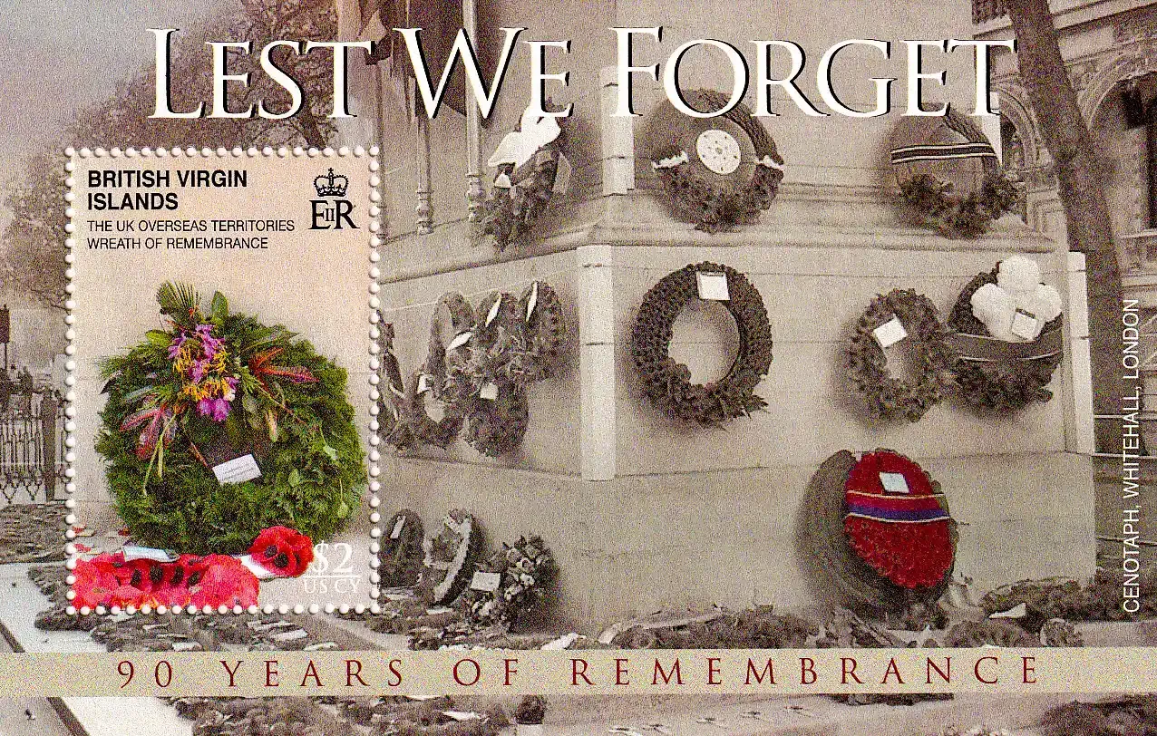 British Virgin Islands 2008 World War I - Lest We Forget M/sheet. MNH (**)